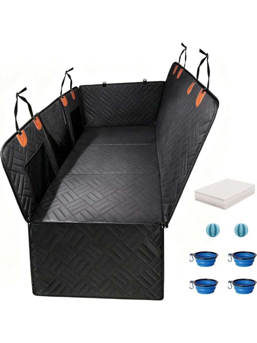 Heavy Duty Dog Car Hammock - Waterproof, Scratch-Resistant Pet Mat with Toys